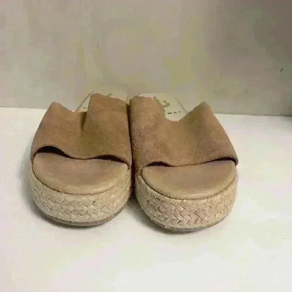 Coolway Tiri Espadrille Platform Suede Slip on Sandals Size 10